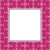 a square frame with a pink and white pattern vector