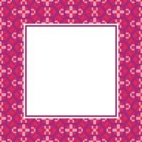 a square frame with a pink and white pattern vector