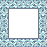 a square frame with a blue and green pattern vector