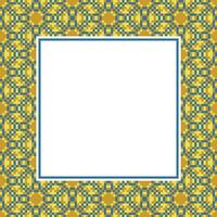 an ornate frame with a yellow and blue pattern vector