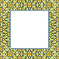 an ornate frame with a yellow and blue pattern vector