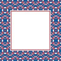 a square frame with red and blue geometric pattern vector