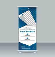 Corporate modern roll up pull up banner design template. vector