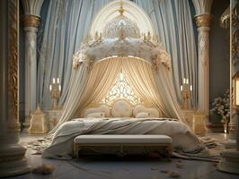 hermosa princesa dormitorio en el real casa ai generativo foto