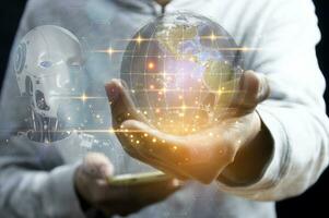 The concept of using artificial intelligence to control the system, the industry that uses artificial intelligence,industry 5.0 photo
