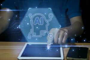 The concept of using artificial intelligence to control the system, the industry that uses artificial intelligence,industry 5.0 photo