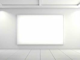 3D render blank white gallery wall frame mockup AI Generative photo