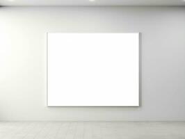 3D render blank white gallery wall frame mockup AI Generative photo