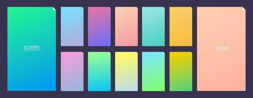 Vibrant and soft pastel gradient smooth color background set for devices, pc and modern smartphone vector