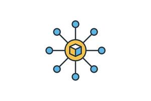 blockchain technology icon. line icon style. simple vector design editable