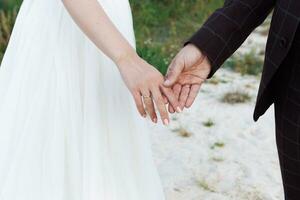 close-up of the wedding couple bride and groom photo