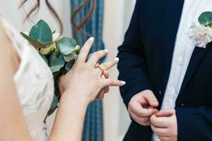 close-up of the wedding couple bride and groom photo