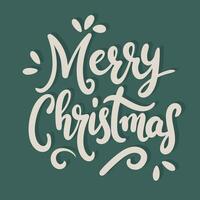 Merry Christmas lettering. Handwriting text banner Merry Christmas square composition. Hand drawn vector art.