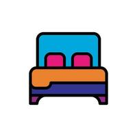 hotel cama icono vector