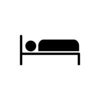 hotel cama icono vector