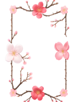 Sakura frontière Cadre png transparent Contexte ai génératif