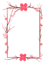 Sakura Border Frame PNG Transparent Background Ai Generative