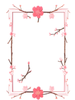 Sakura Border Frame PNG Transparent Background Ai Generative