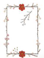 Sakura Border Frame PNG Transparent Background Ai Generative