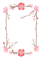 Sakura Border Frame PNG Transparent Background Ai Generative