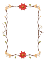 Sakura Border Frame PNG Transparent Background Ai Generative