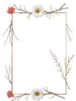 Sakura Border Frame PNG Transparent Background Ai Generative