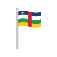 bandera de central africano república en asta de bandera aislado png