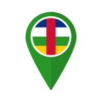 Flag of Central African Republic flag on map pinpoint icon isolated green color png