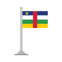 Flag of Central African Republic on flagpole isolated png