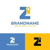 Letter Z Medallion Logo, suitable for business related to medal, victory, champ with Z initial. vector