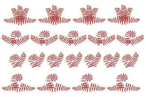 Set of decorative borders made of fern leaves. Elements for your design. Vector illustration isolated on white background.