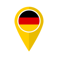 bandiera di Germania bandiera su carta geografica Pinpoint icona isolato giallo colore png
