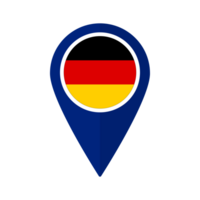 Flag of Germany flag on map pinpoint icon isolated blue color png