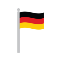 Flagge von Deutschland auf Fahnenstange isoliert png