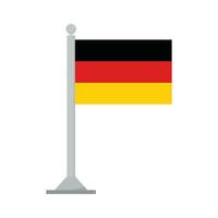 bandera de Alemania en asta de bandera aislado vector