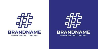 Letter I Hashtag Logo, suitable for any business with I initial. vector