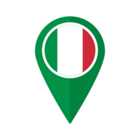 Flag of Italy flag on map pinpoint icon isolated green color png