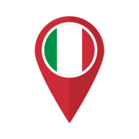 Flagge von Italien Flagge auf Karte punktgenau Symbol isoliert rot Farbe png