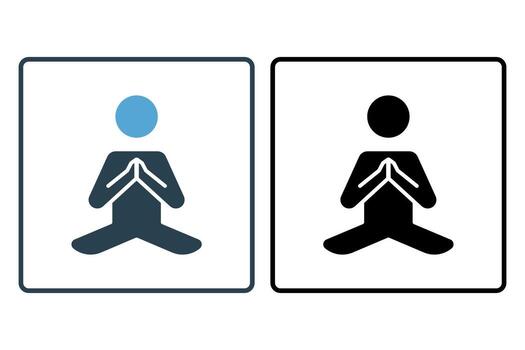 Meditation icon. icon related to meditation, universal symbol for meditation. solid icon style. simple vector design editable