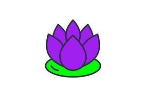 lotus flower icon. icon related to meditation, purity, enlightenment, and the unfolding of spiritual potential. flat line icon style. simple vector design editable