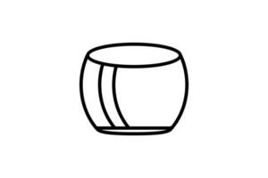 meditation cushion icon. icon related to meditation. line icon style. simple vector design editable