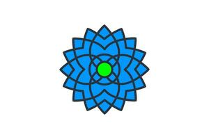 mandala icon illustration. icon related to meditation and spiritual growth. flat line icon style. simple vector design editable