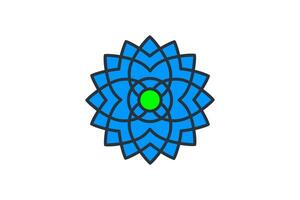 mandala icon illustration. icon related to meditation and spiritual growth. flat line icon style. simple vector design editable