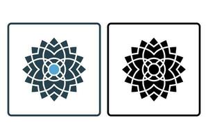 mandala icon illustration. icon related to meditation and spiritual growth. solid icon style. simple vector design editable