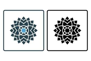 mandala icon illustration. icon related to meditation and spiritual growth. solid icon style. simple vector design editable