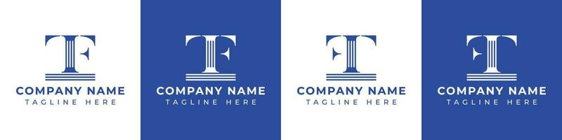 Letter FT and TF Pillar logo, suitable for business with TF or FT related to Pillar. vector