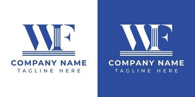 Letter FW and WF Pillar logo, suitable for business with WF or FW related to Pillar. vector