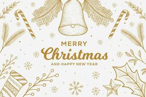 hand drawn merry Christmas background illustration vector