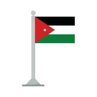 Flag of Jordan on flagpole isolated vector