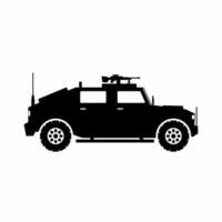 Light utility vehicle silhouette vector. Military vehicle silhouette for icon, symbol or sign. Armored vehicle symbol for military, war, conflict and patrol vector